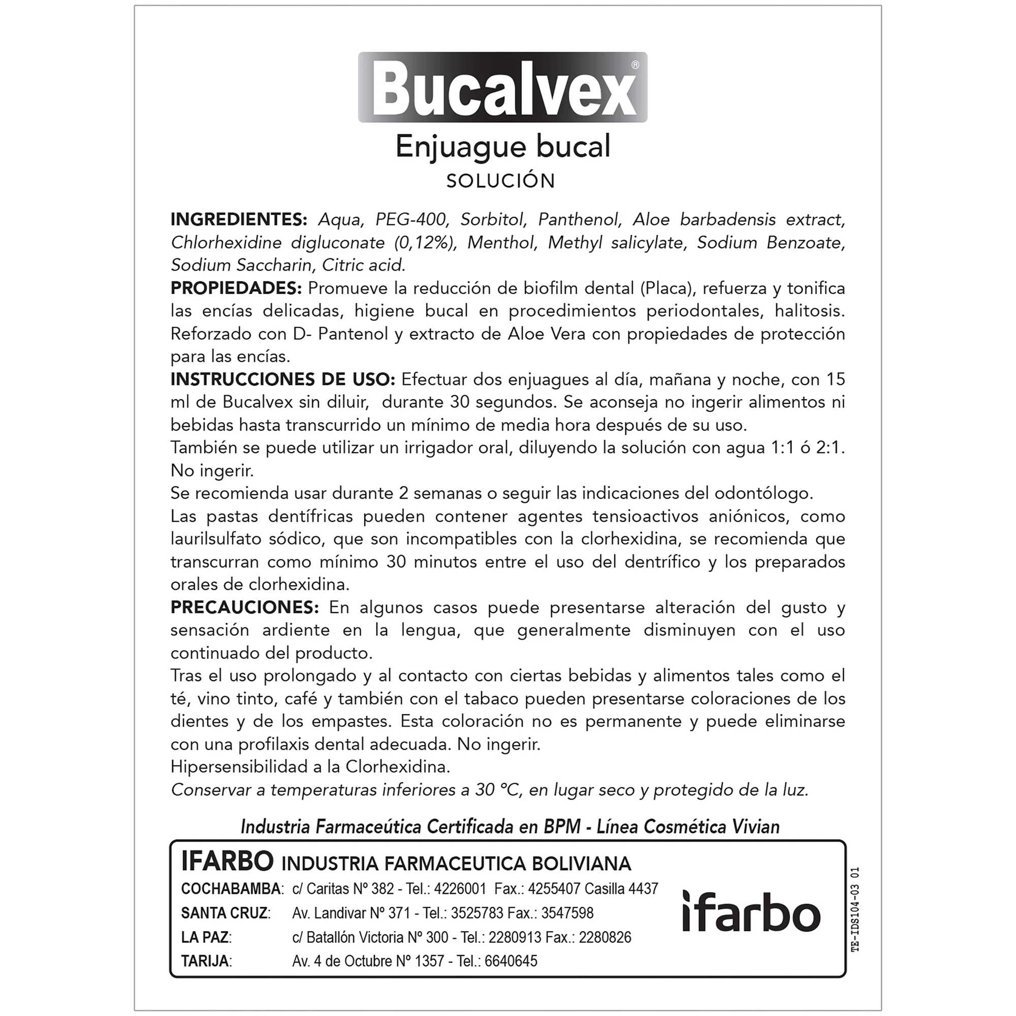 Enjuague Bucal Bucalvex Clorhexidina X 120Ml - Image 3