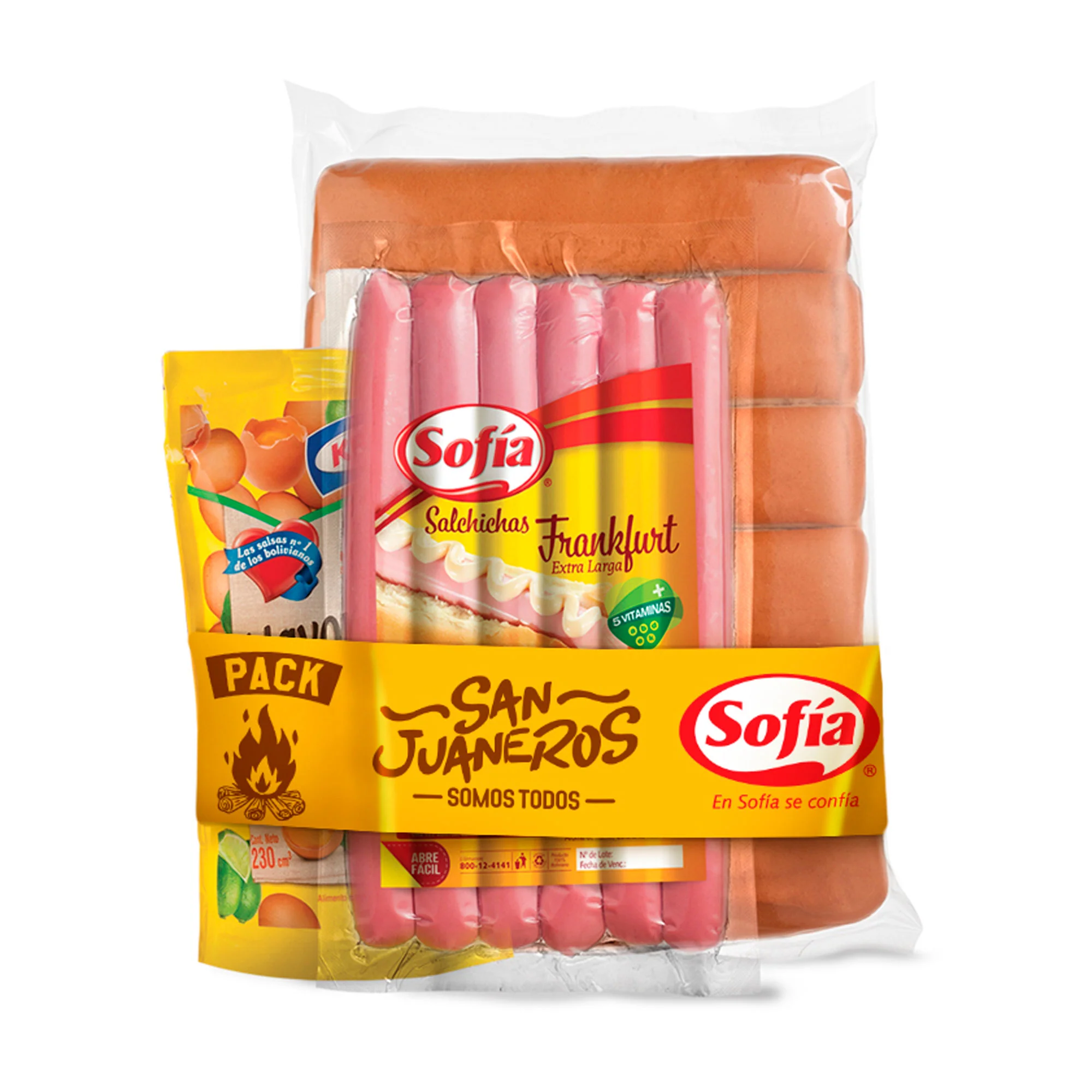 Pack San Juan Sofía Salchicha Frankfurt Con Salsa