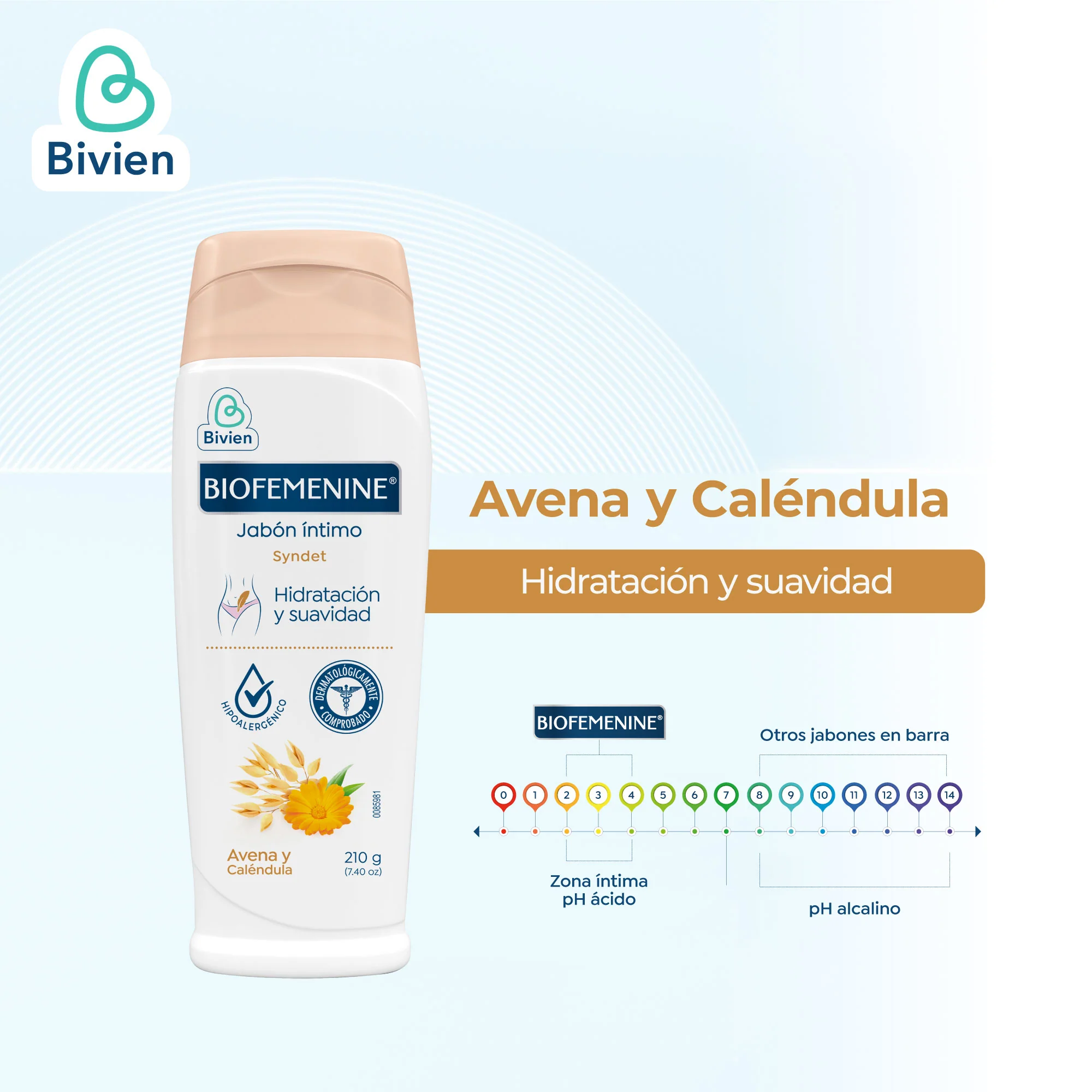 Jabón Íntimo Biofemenine Avena Y Caléndula X 210G - Image 4