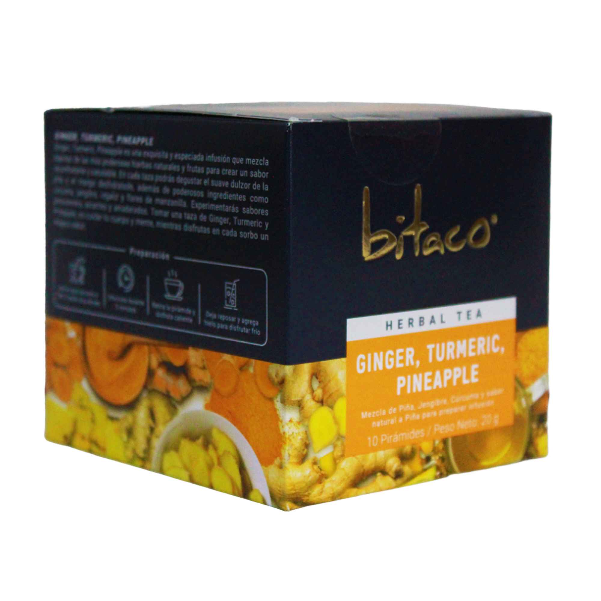 Té Bitaco Herbal Ginger Turmeric Pineapple X 10 Unidades - Image 2