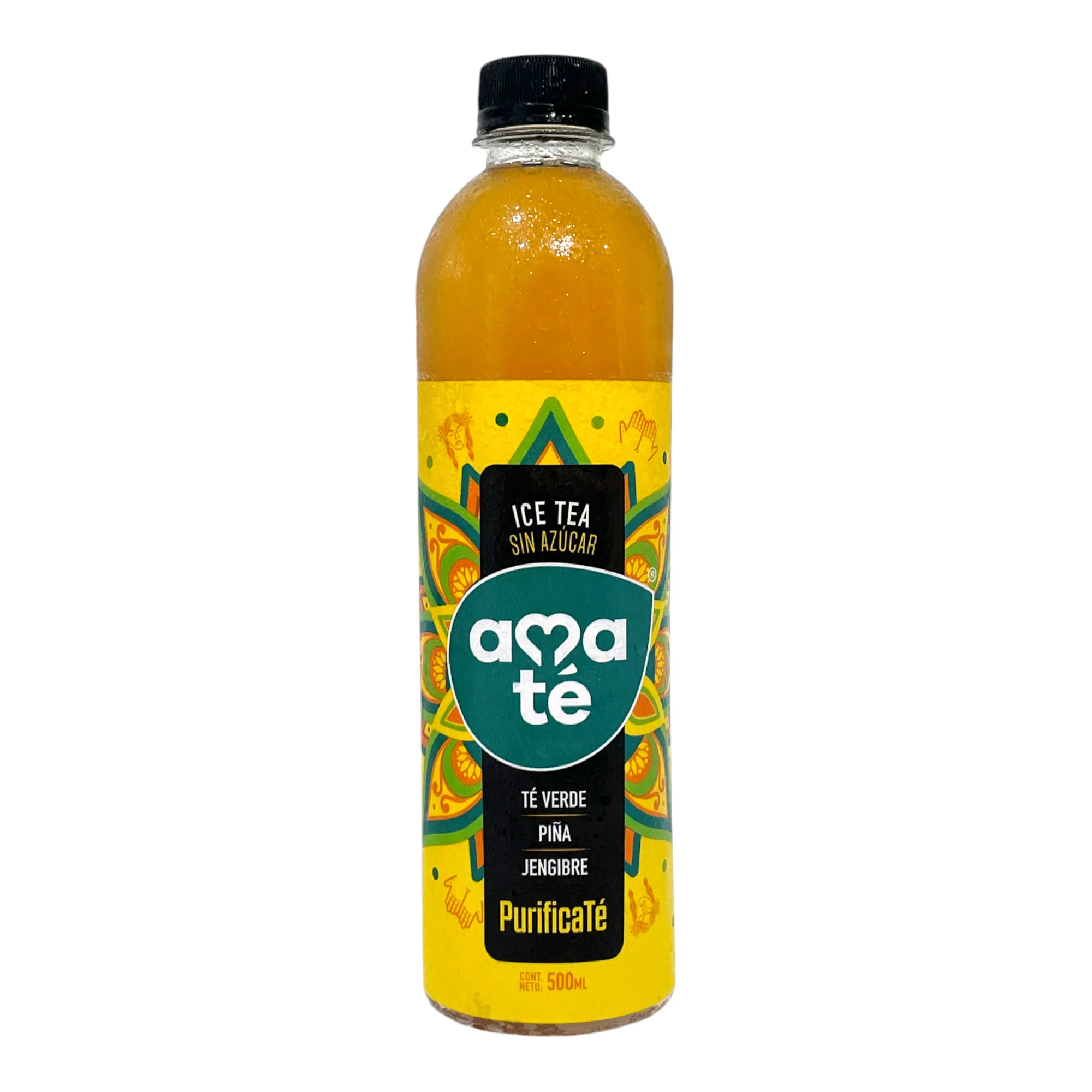 Té Frío Amate Te Verde Piña Jengibre Con Stevia X 500Ml