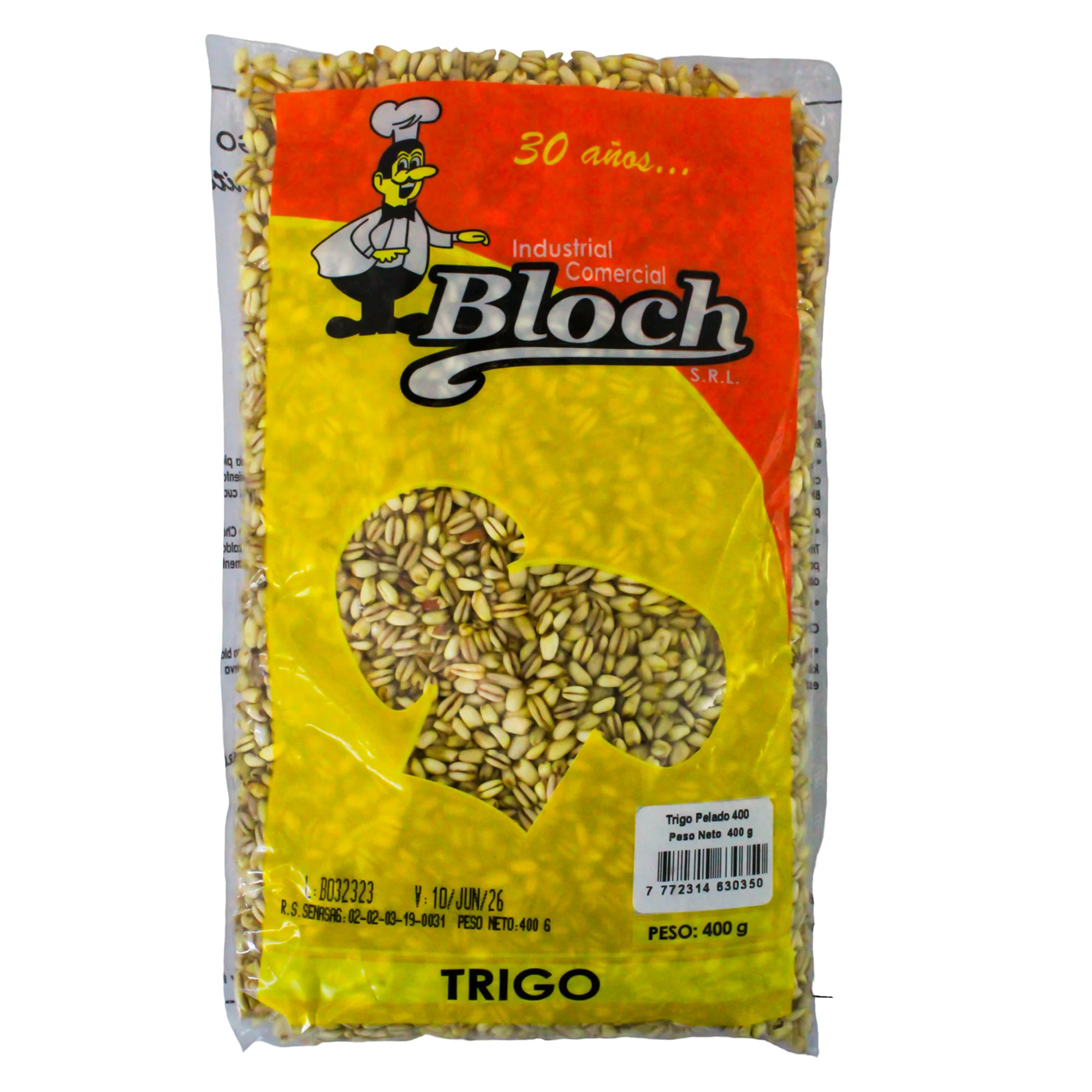 Trigo Pelado Bloch Bolsa X 400G