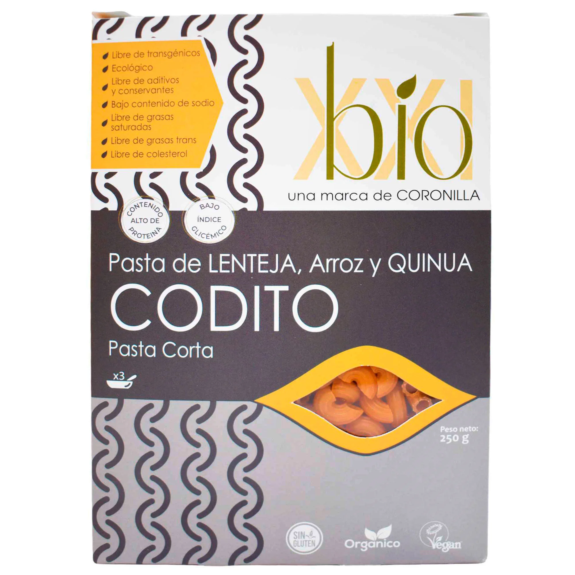 Pasta Bio Xxi Codito De Lenteja Y Quinua X 250G