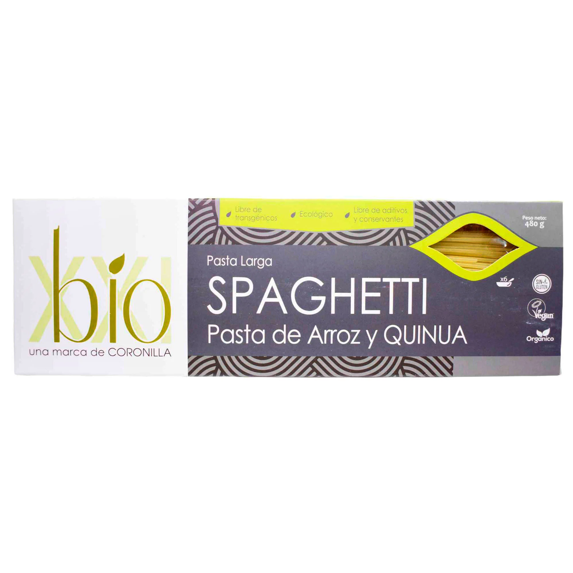 Pasta Bio Xxi Spaghetti Arroz Y Quinua X 480G