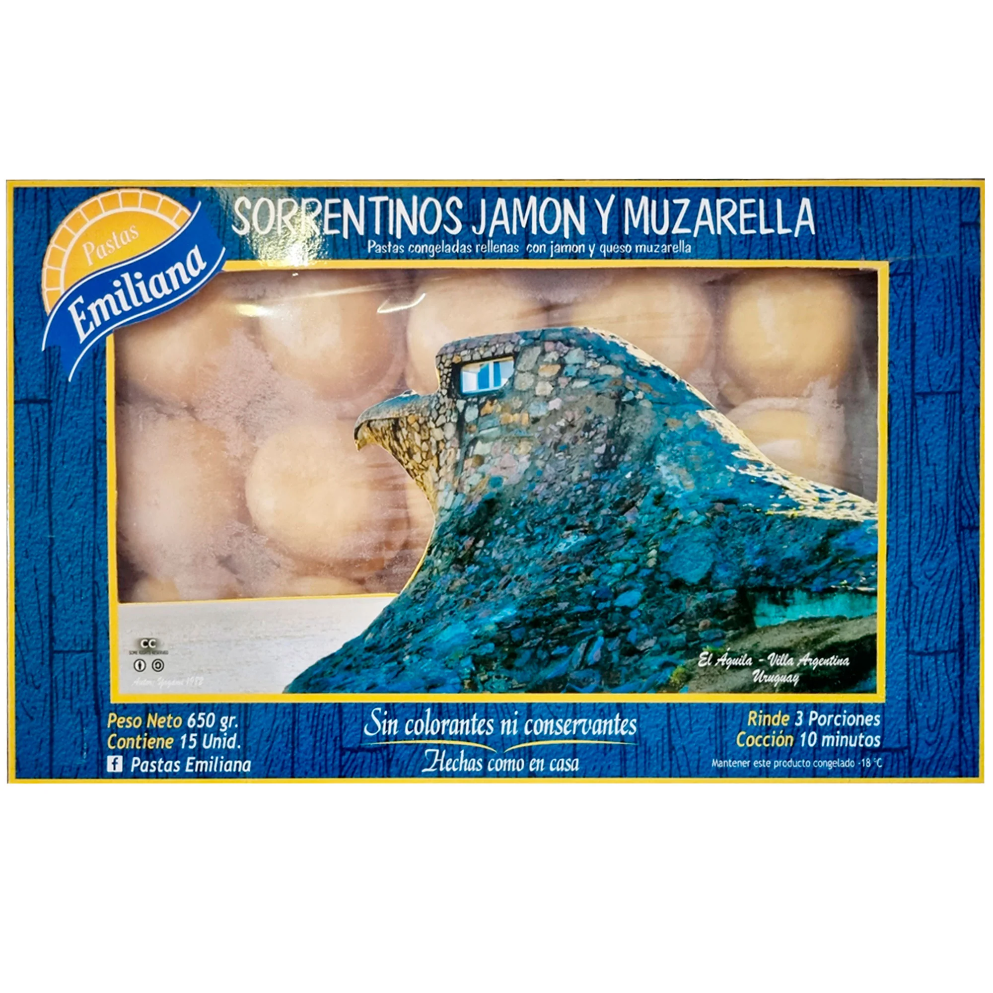 Pastas Emiliana Sorrentino Jamón Y Muzarella X 650G