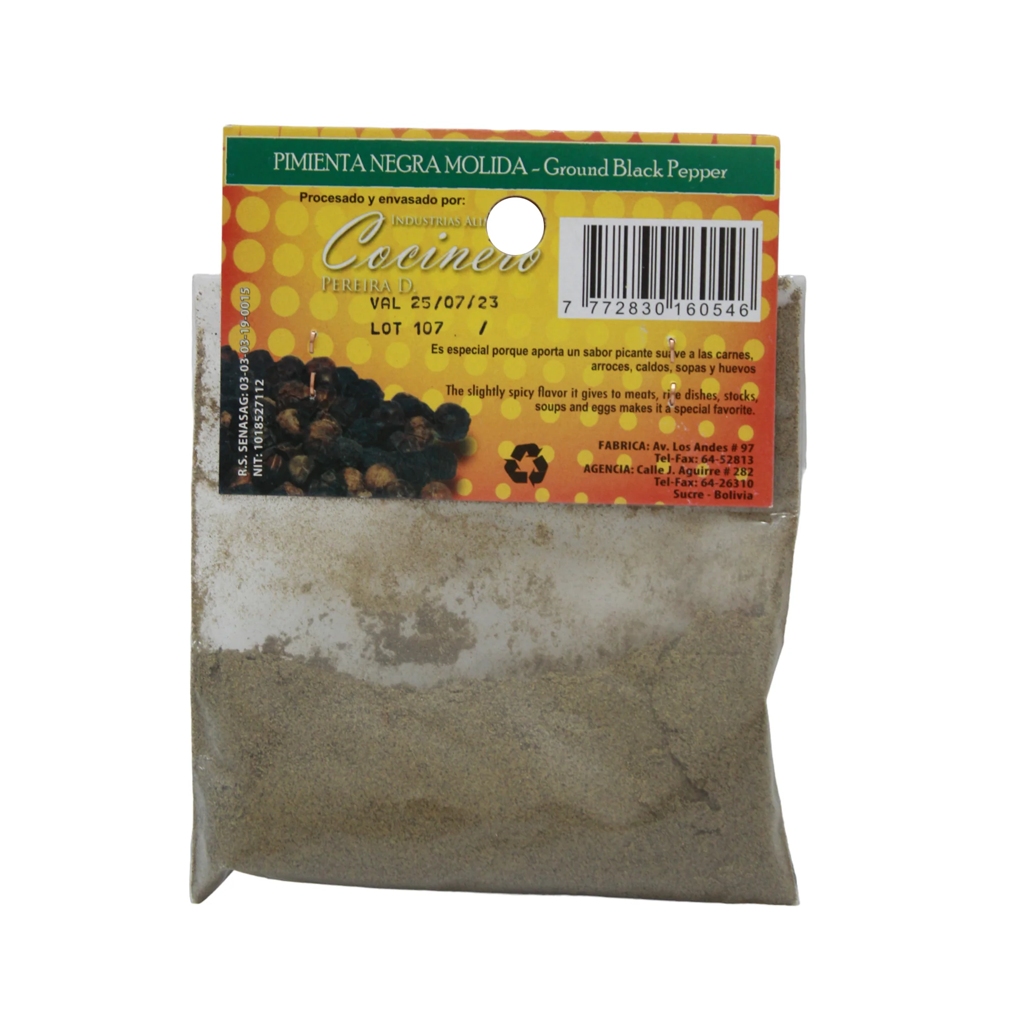 Pimienta Negra Molida Cocinero Bolsa X 20/30G - Image 2