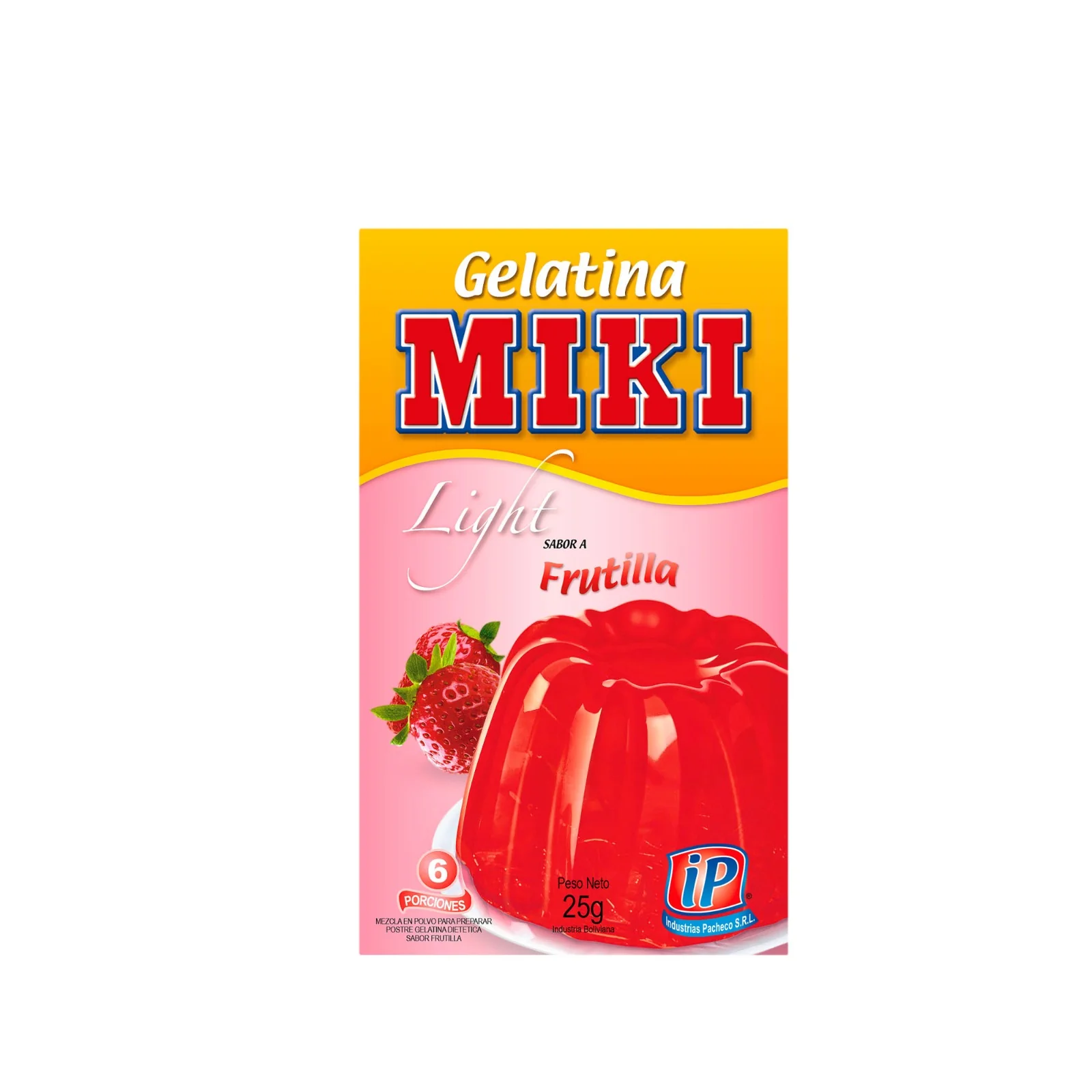 Gelatina Light Miki Sabor Frutilla X 25G
