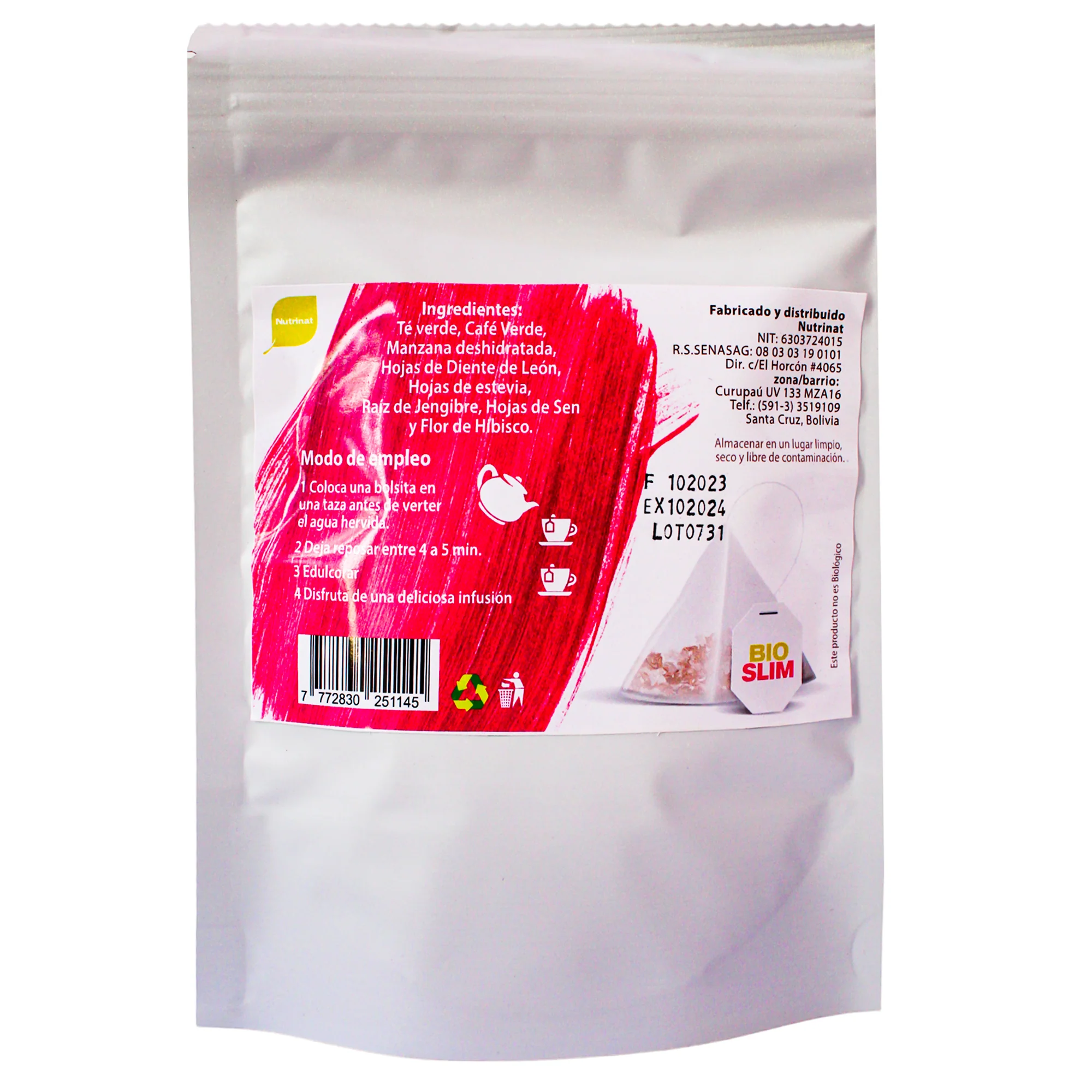 Té Nutrinat Bio Slim Filtrantes Para Infusión X 14 Unidades - Image 2