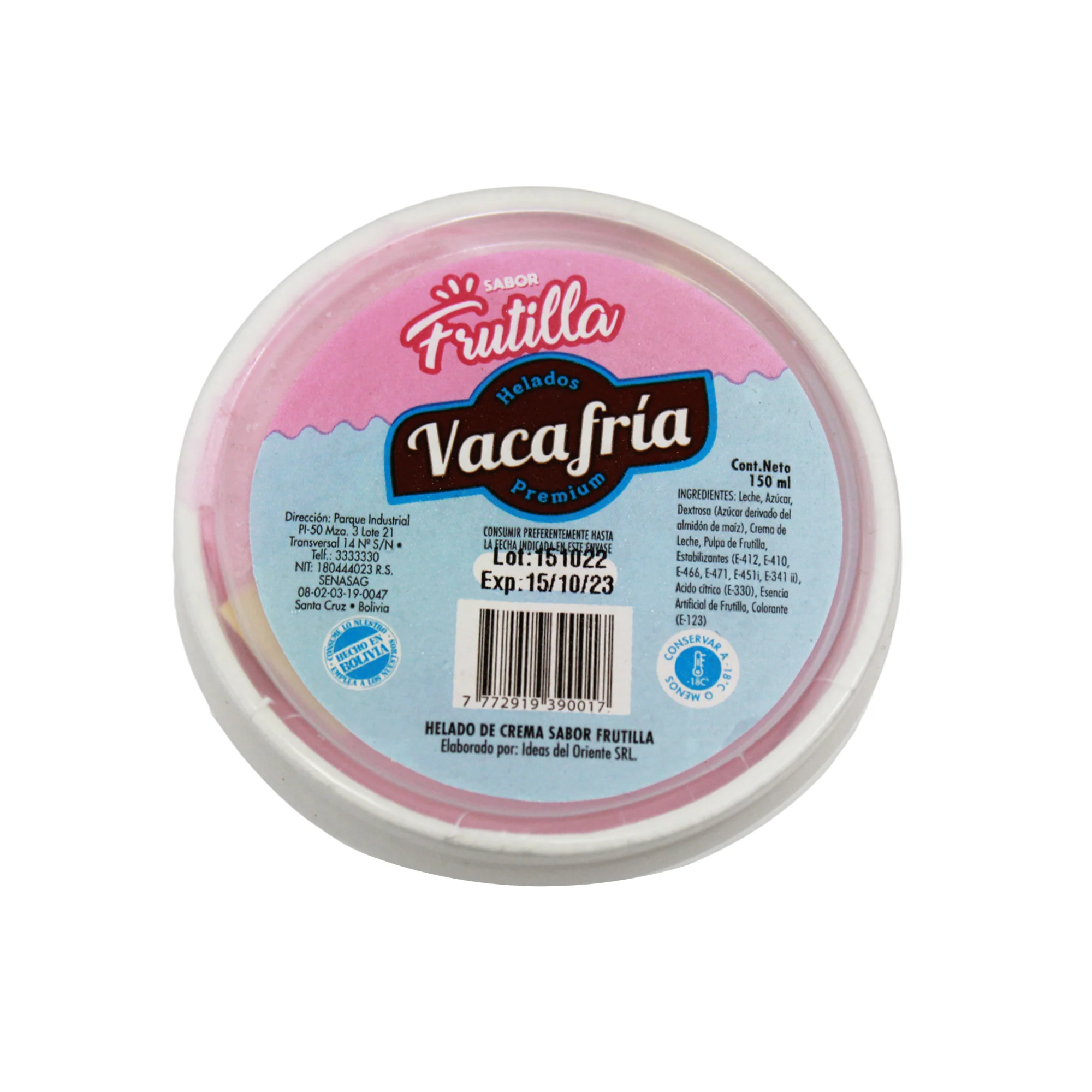 Vaca Fria Helado Frutilla X 150Ml