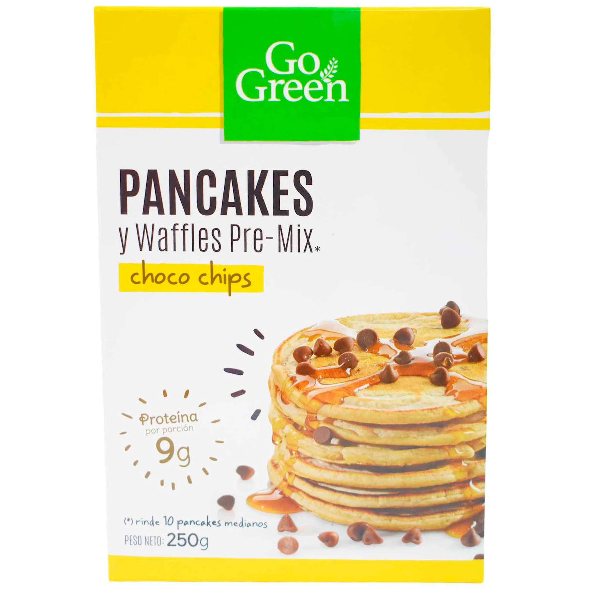 Premezcla Go Green Pancakes Medianos Choco Chips X 250G