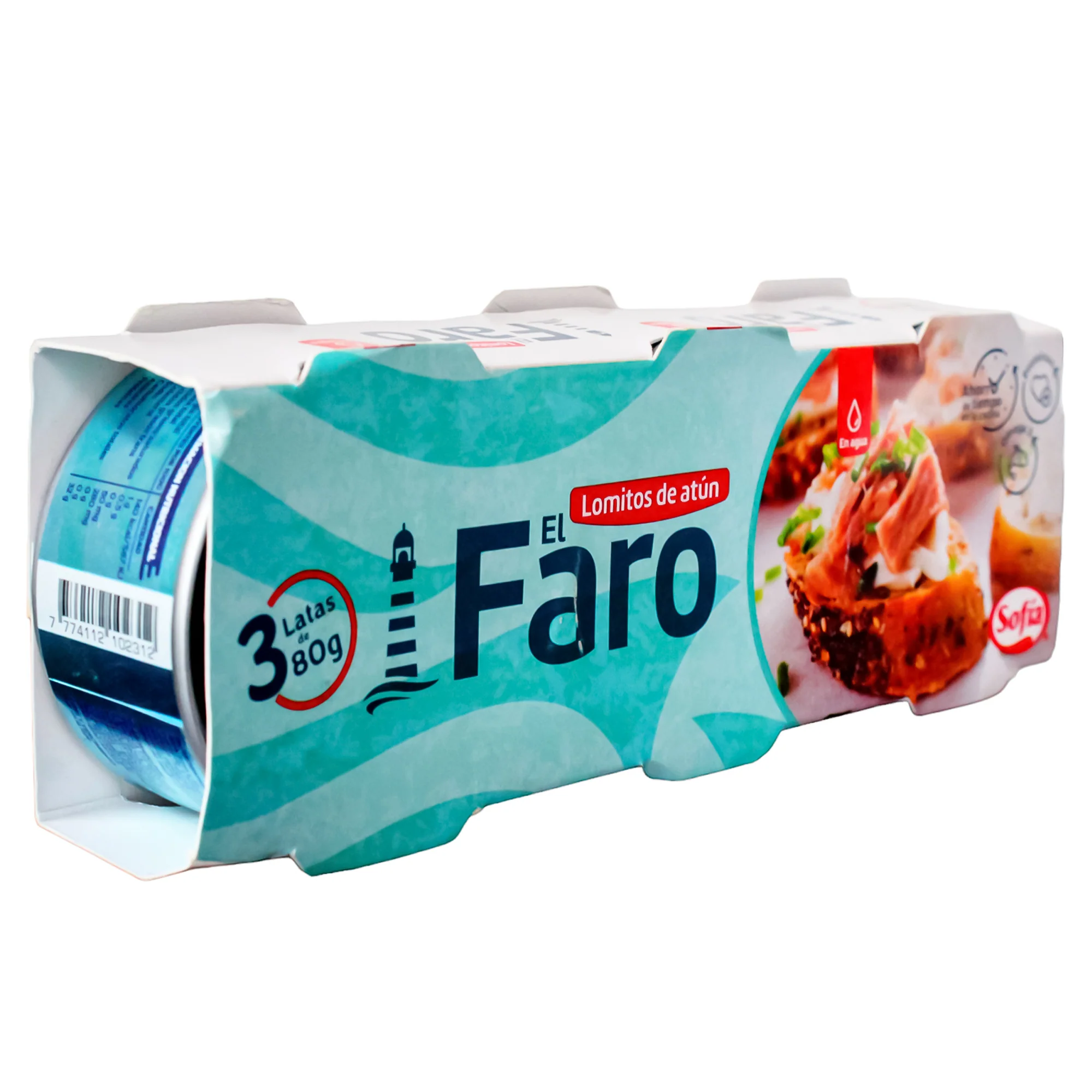 Lomito De Atún Sofía El Faro En Agua Pack 80G 3 Unidades - Image 3