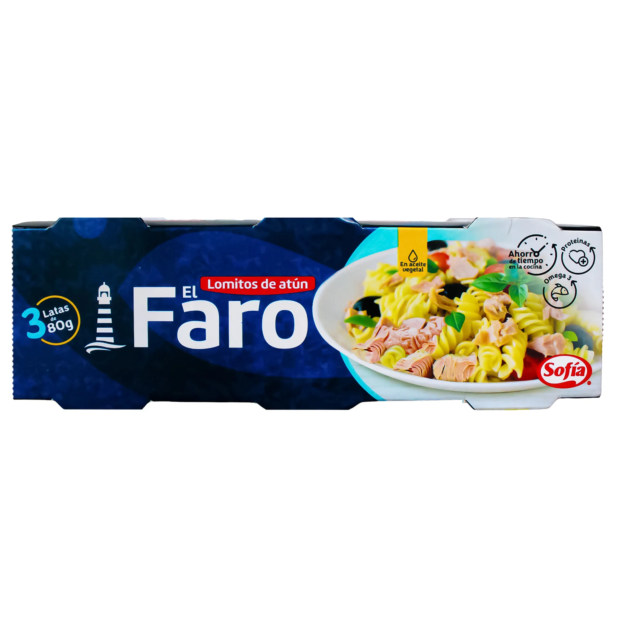 Lomito De Atún Sofía El Faro En Aceite Vegetal Pack 80G 3 Unidades