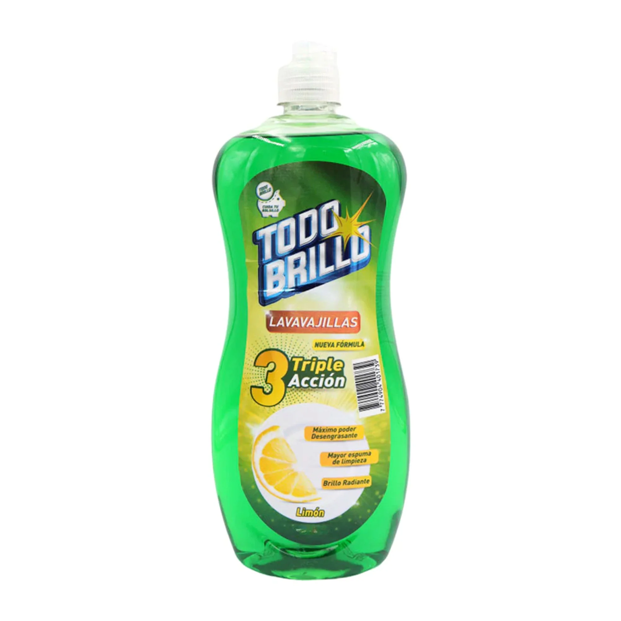 Lavavajillas Todo Brillo Triple Acción Limón X 950Ml