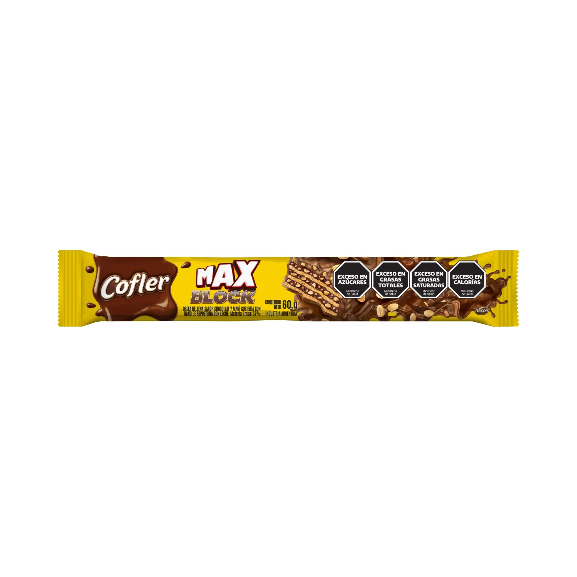Oblea Rellena Max Block Cofler Chocolate Y Mani X 60G