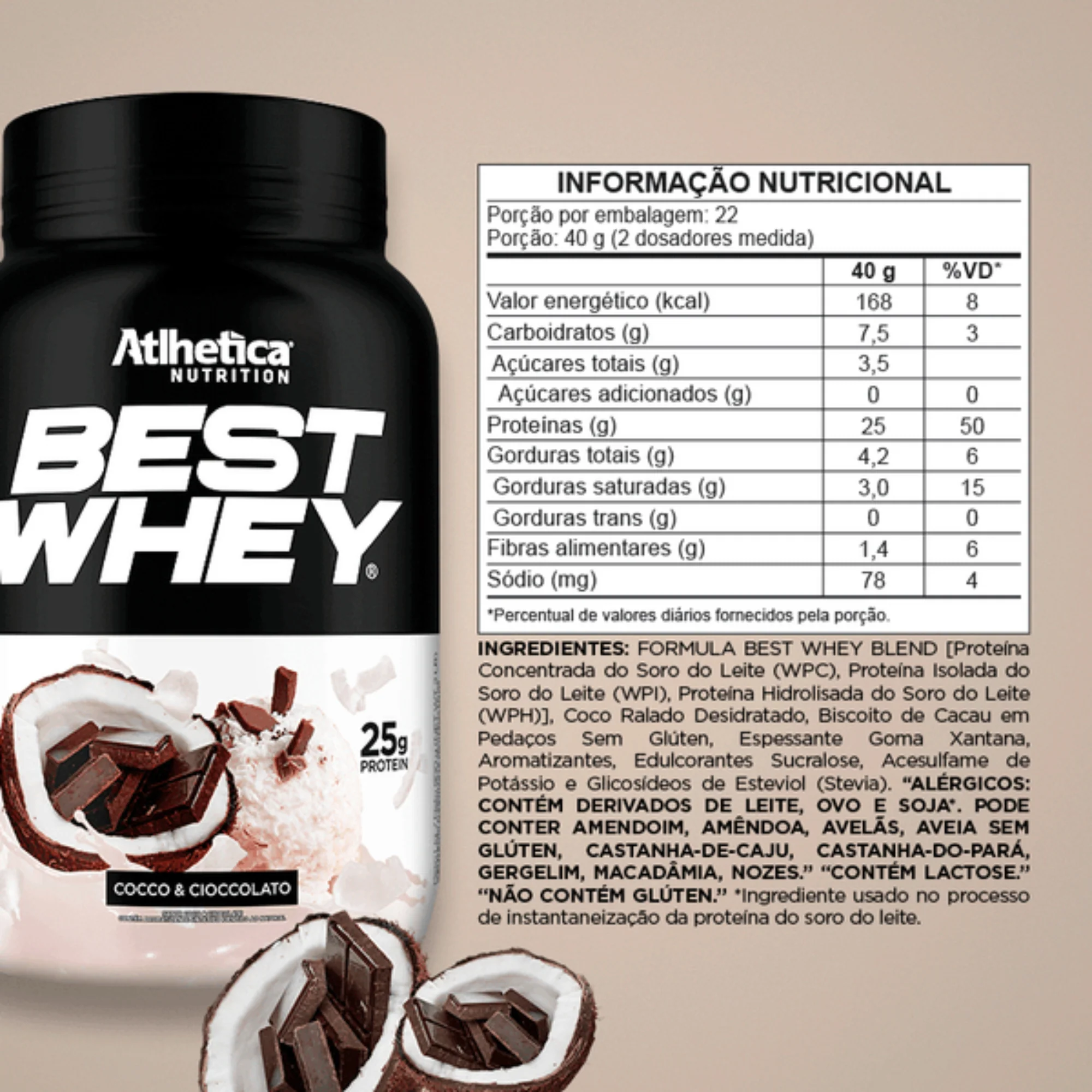 Suplemento Atlhetica Best Whey 25G Proteína Coco Y Chocolate X 900G - Image 3